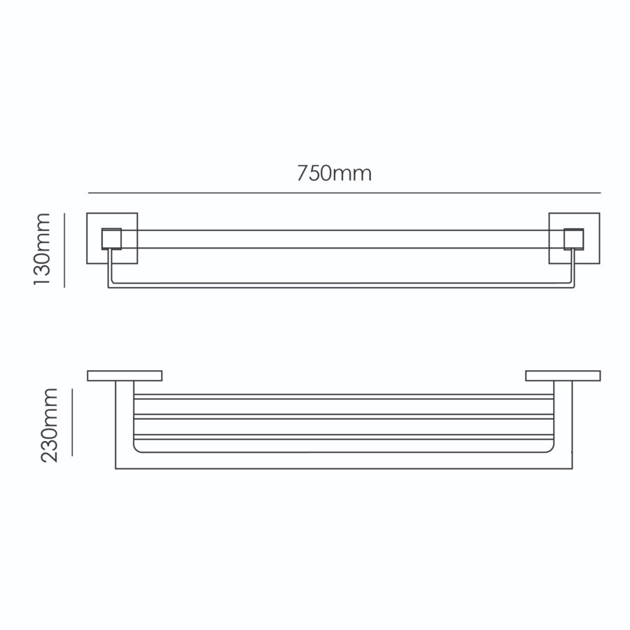 MOCHA RG S/STEEL TOWEL SHELF M461-75RG