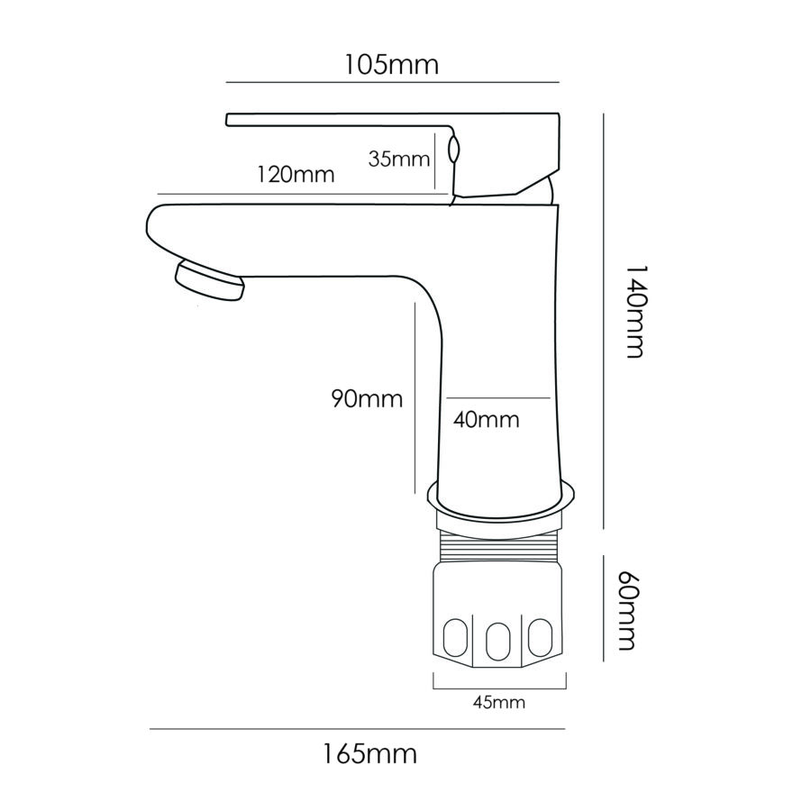 MOCHA BLACK STAINLESS STEEL BASIN TAP M4809SS