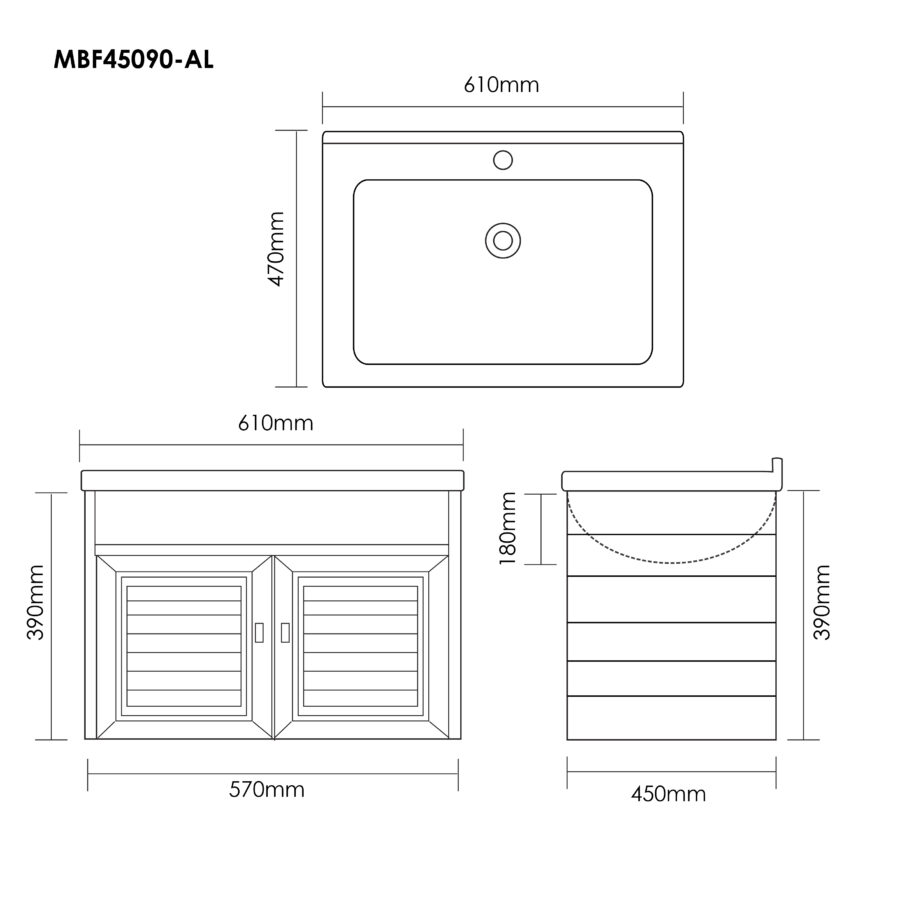 MOCHA 2FT BLACK CABINET