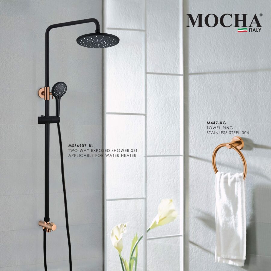 MOCHA 2 WAY BL&RS SHOWER SET MSS6907-BL