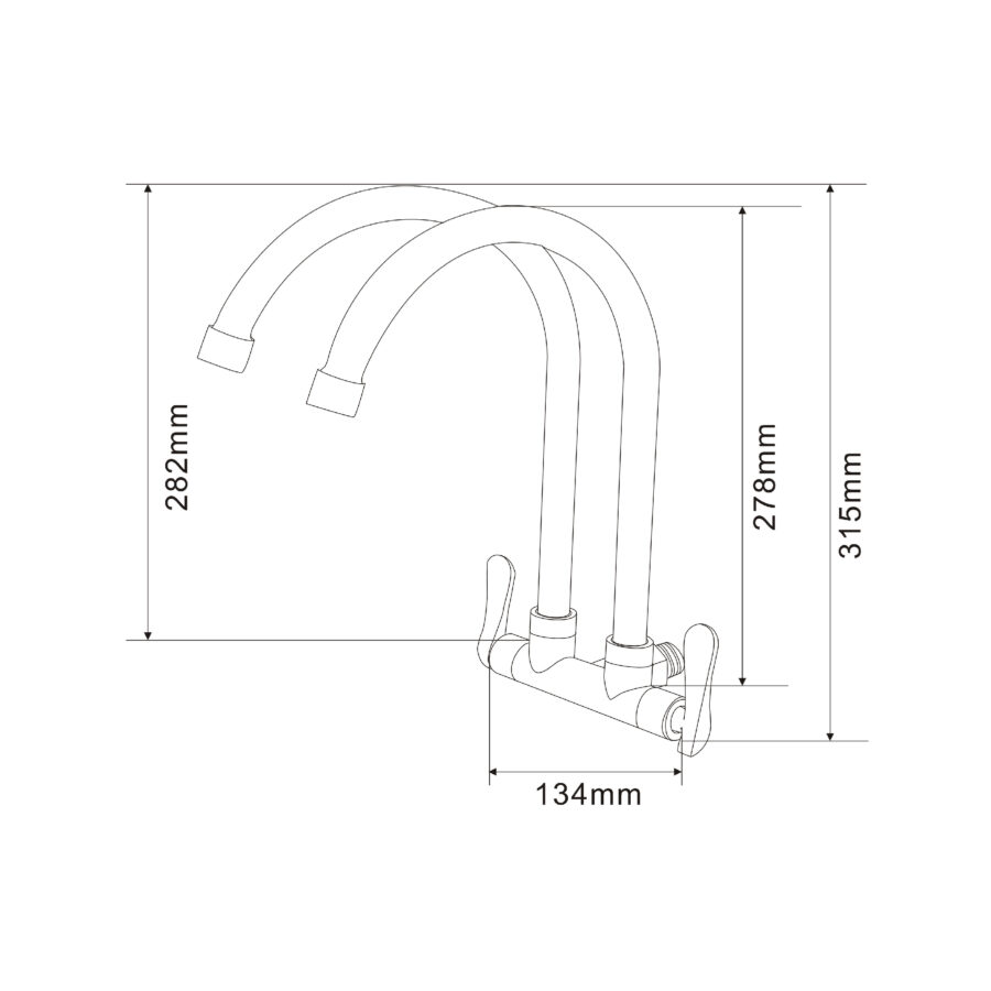 MOCHA STAINLESS STEEL DOUBLE WALL SINK TAP M4522ASS