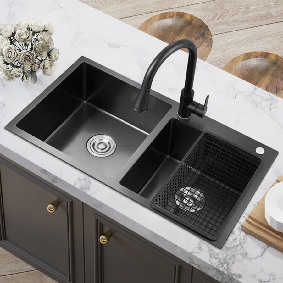IBORN HANDMADE BLACK 2 SINK 880X450