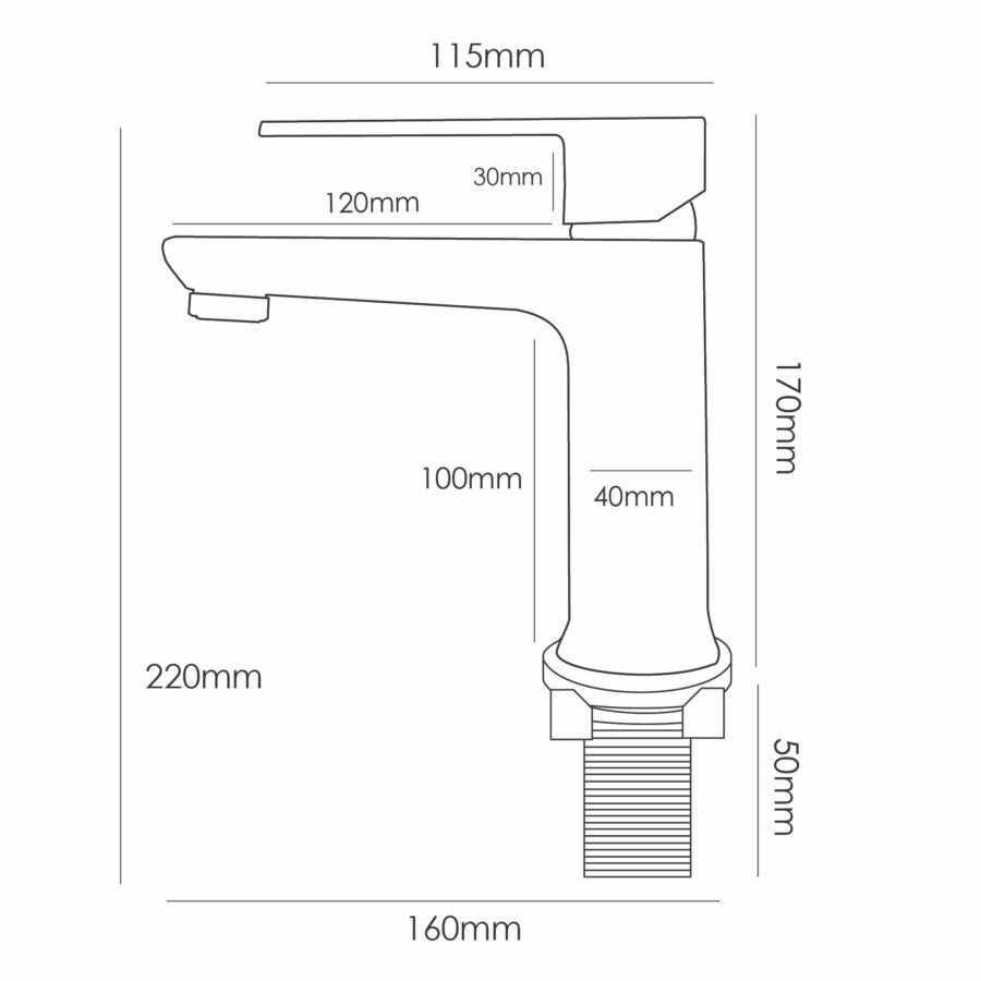 MOCHA BL STAINLESS STEEL BASIN TAP M4726-BL