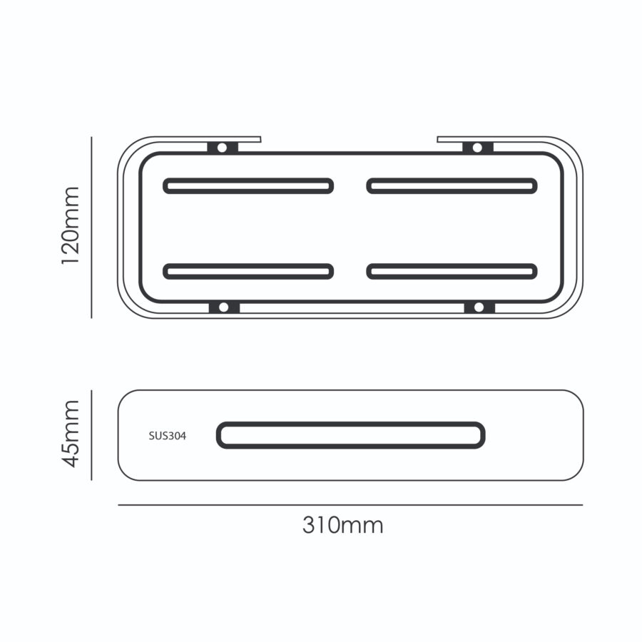 MOCHA GM STAINLESS STEEL SHELF M494-GM