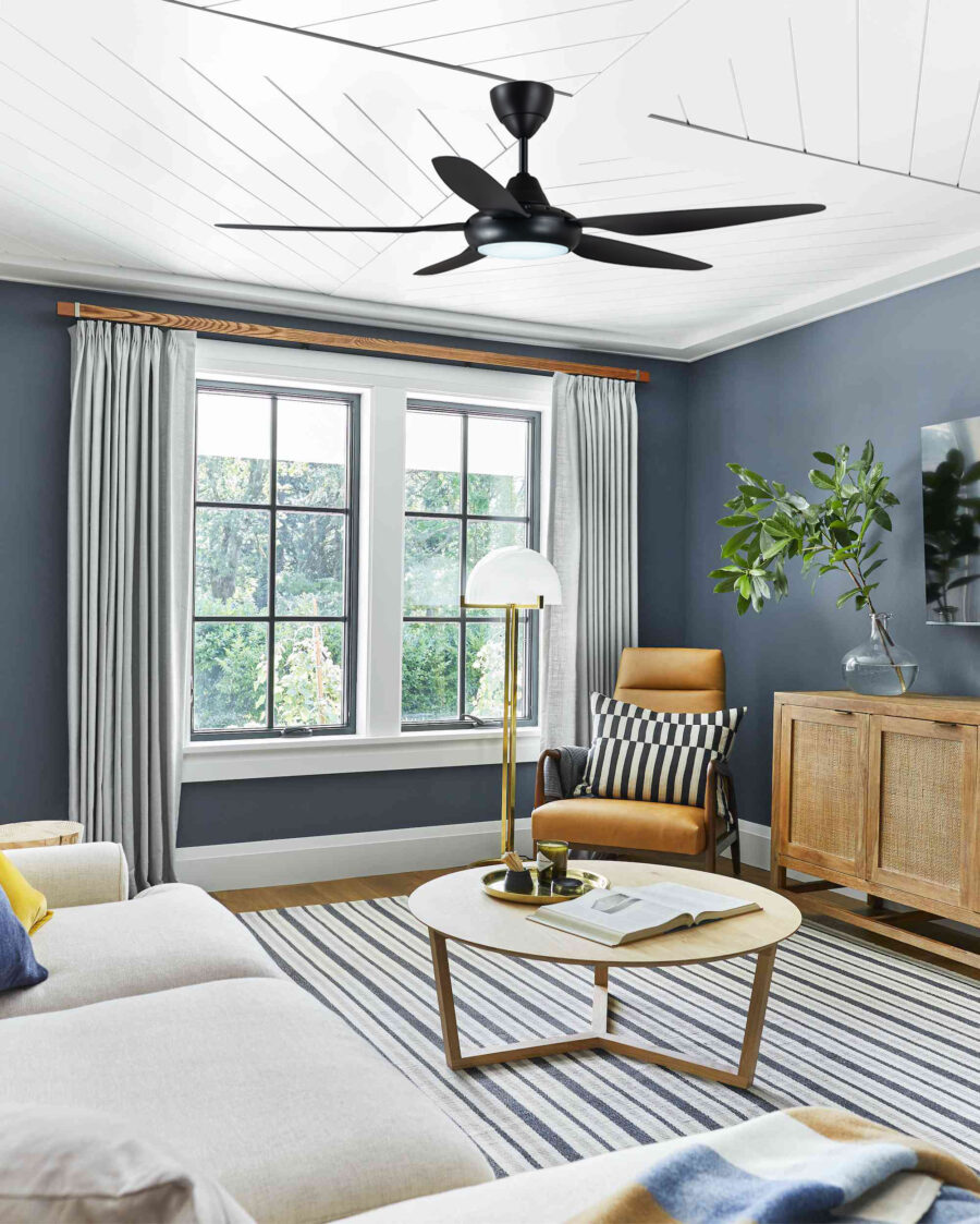 DEKA CEILING FAN 56" 5BLADE LED BLACK