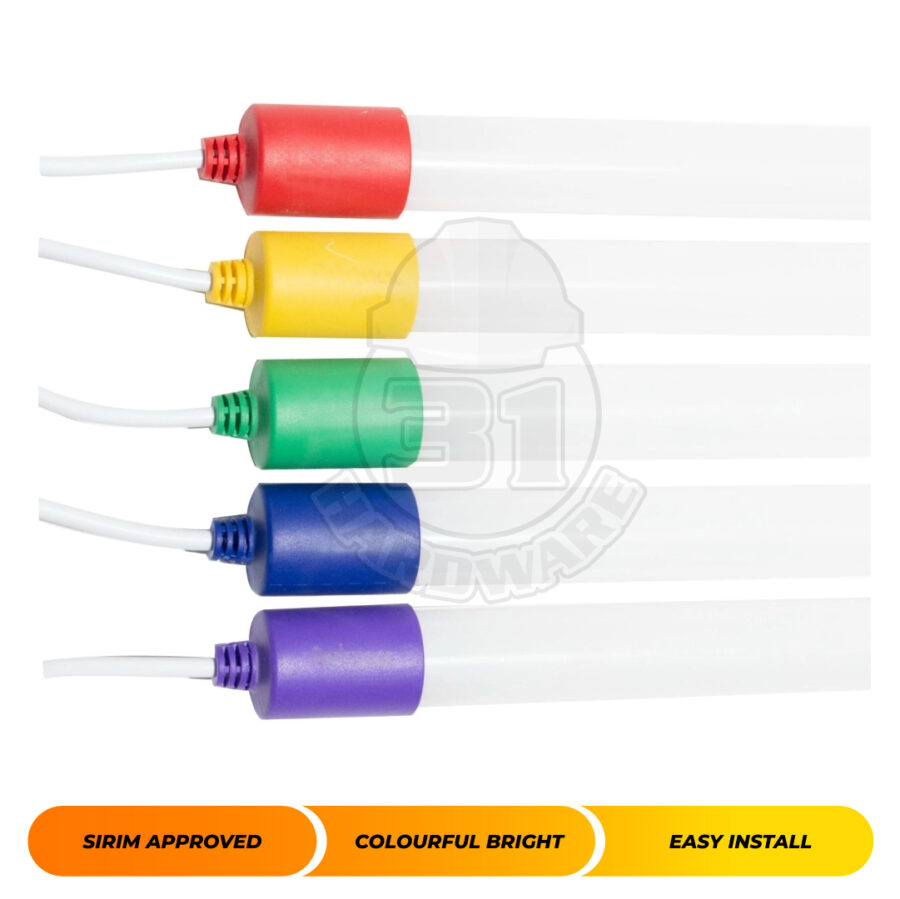 LED T8 20W COLOUR TUBE 2FEET/4FEET - WEATHERPROOF