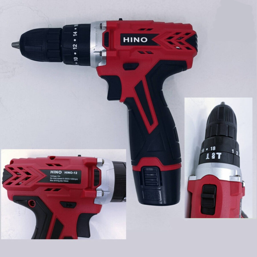 HINO CORDLESS IMPACT DRILL & SET 12V