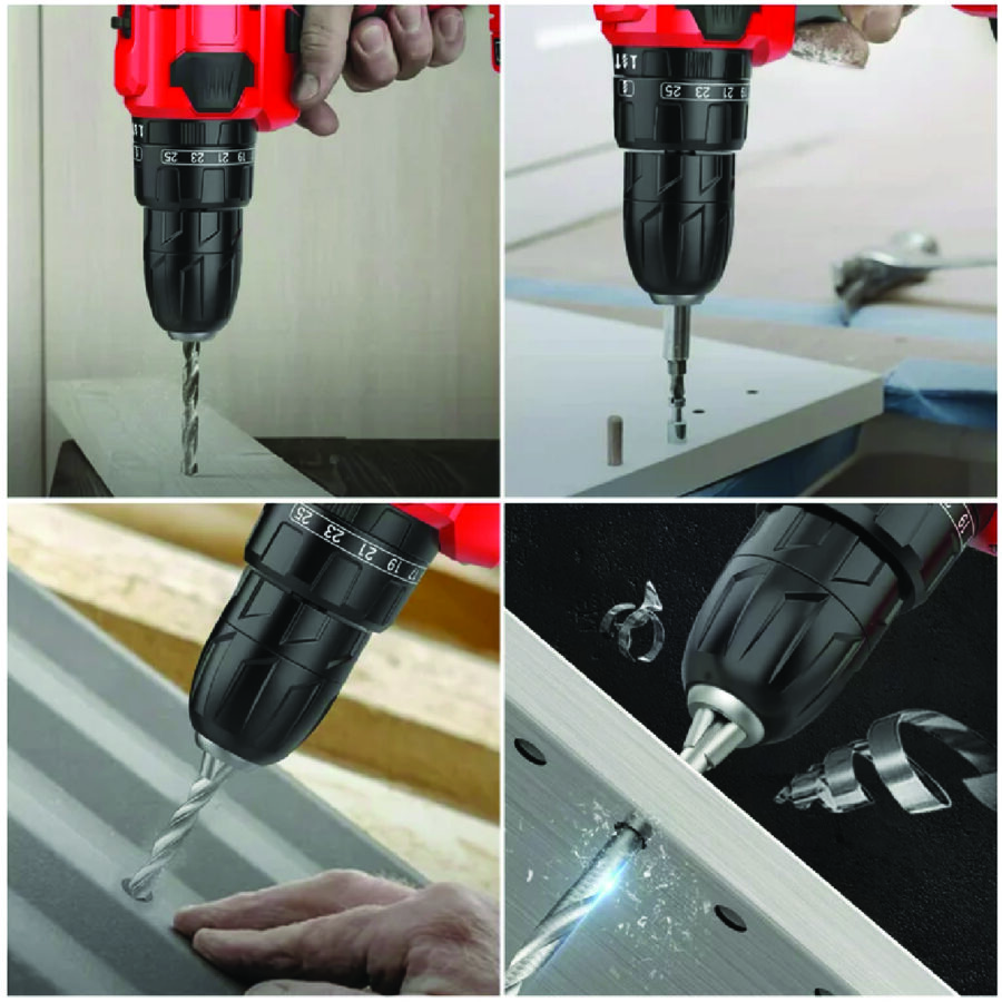 HINO 12V CORDLESS IMPACT / HAMMER DRILL SET WITH 90 PCS ACCESSORIES