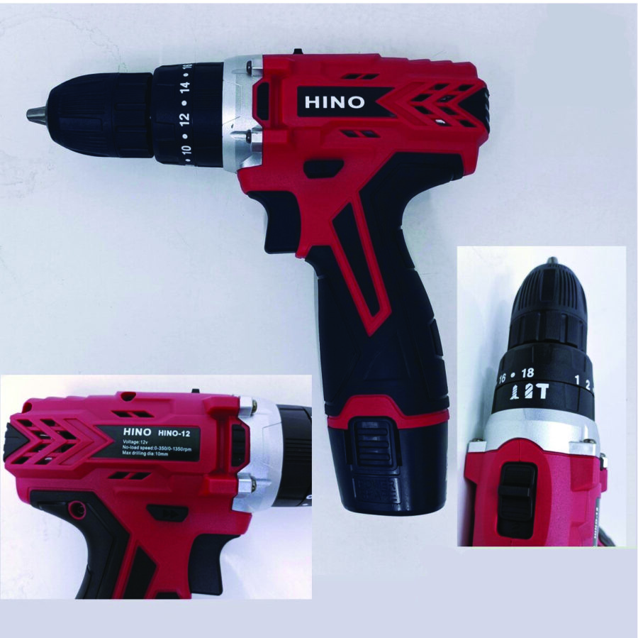 HINO 12V CORDLESS IMPACT / HAMMER DRILL SET WITH 90 PCS ACCESSORIES
