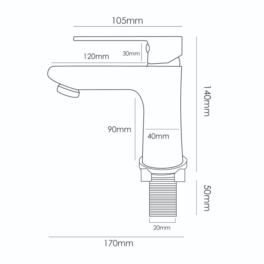 MOCHA STAINLESS STEEL BASIN TAP