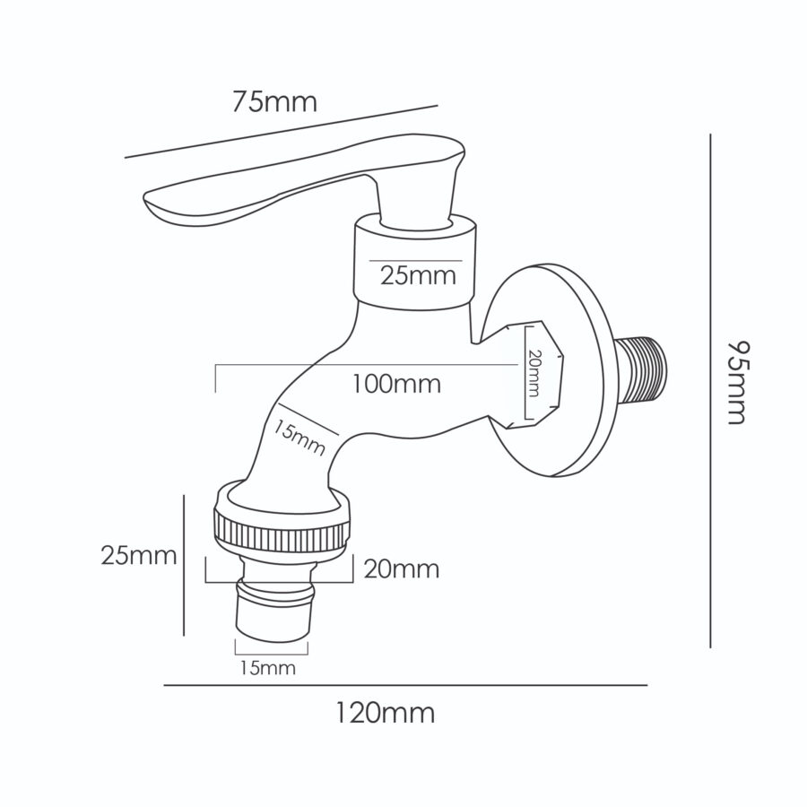 MOCHA BRASS BIB TAP M2805A