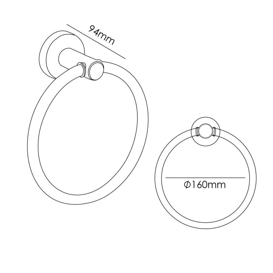 MOCHA GM STAINLESS STEEL TOWEL RING M447-GM