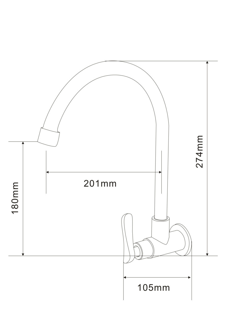 MOCHA STAINLESS STEEL WALL SINK TAP M4528ASS