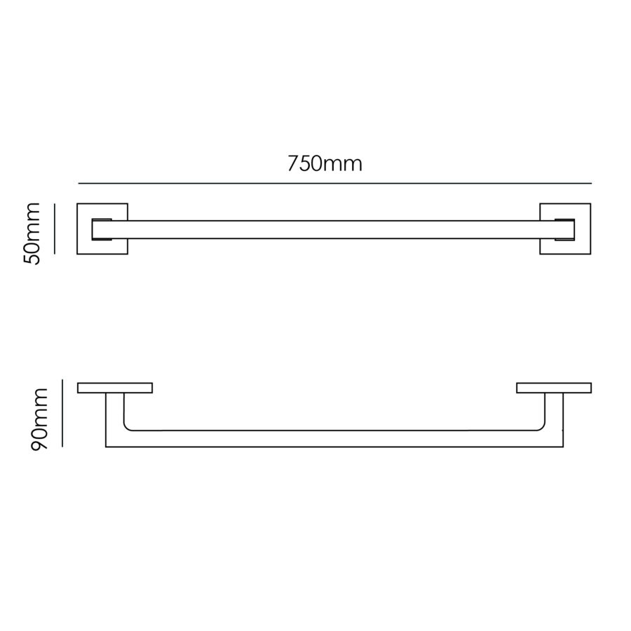 MOCHA BL STAINLESS STEEL TOWEL BAR M459-75BL