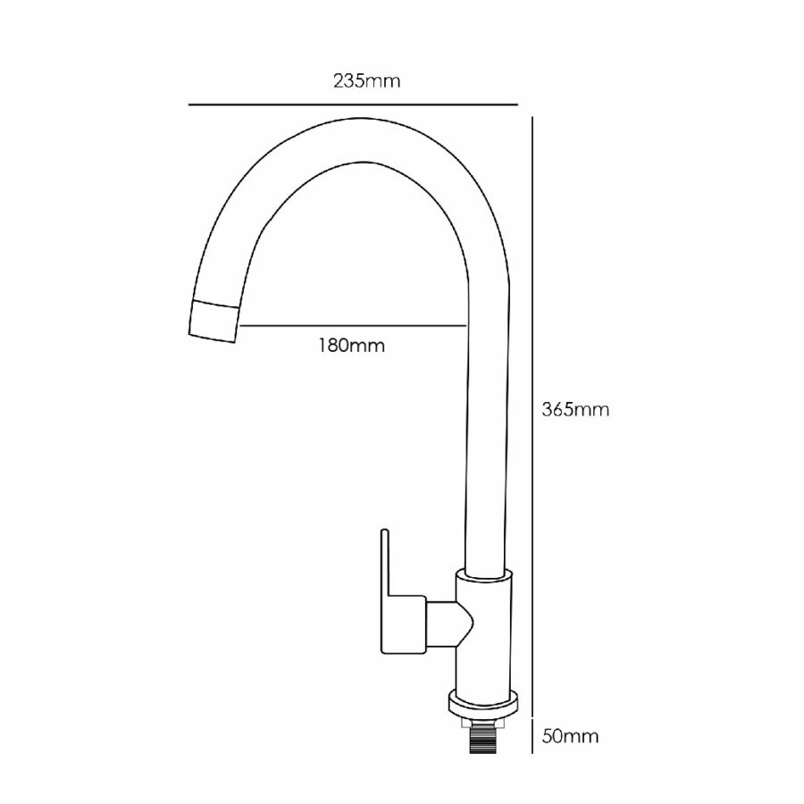 MOCHA STAINLESS STEEL PILLAR MOUNTED KITCHEN FAUCET M5539SS