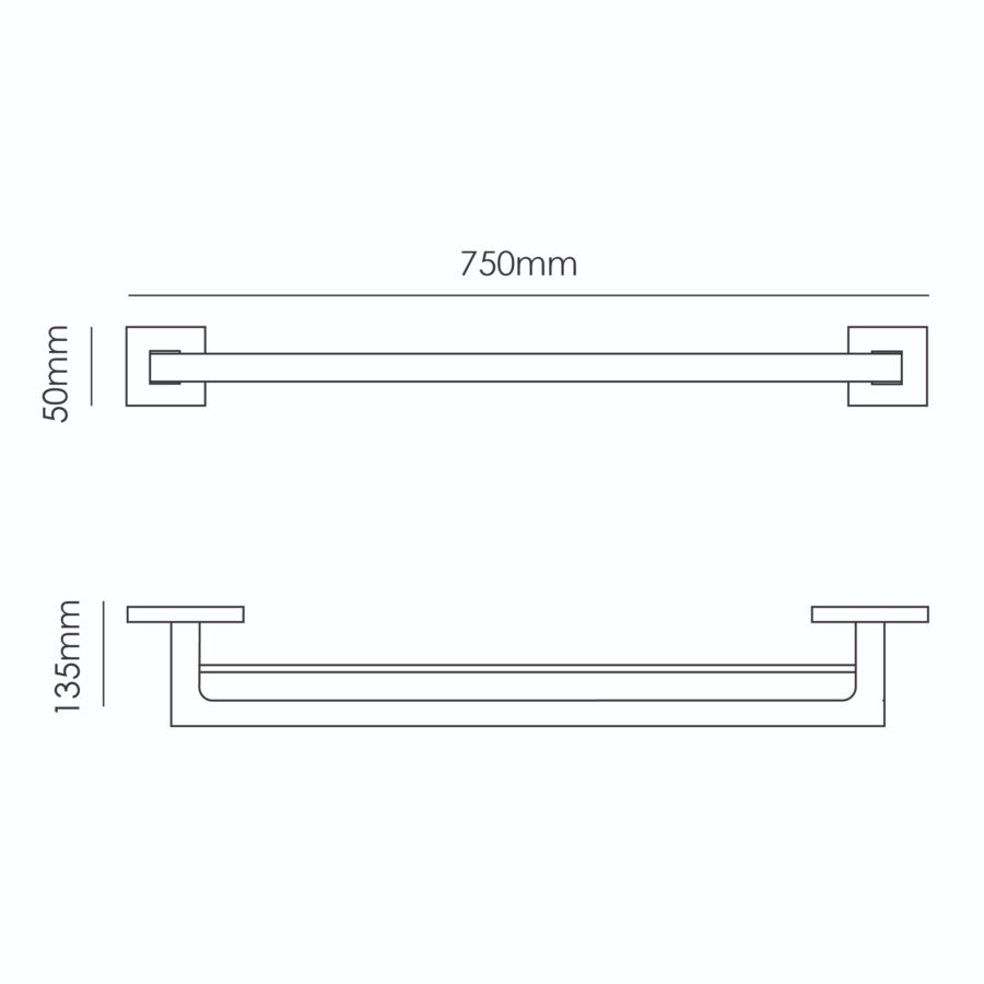 MOCHA BL DOUBLE STAINLESS STEEL TOWEL BAR M460-75BL