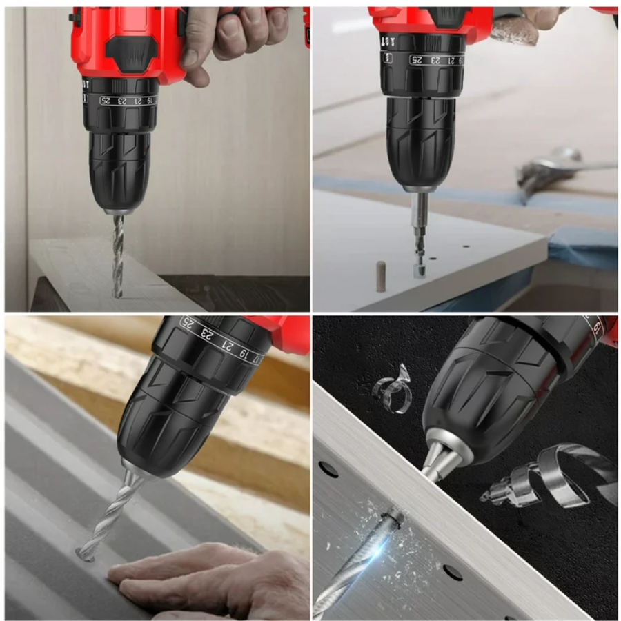 QUASA Q3P-TS12F 12V 2-SPEED CORDLESS IMPACT DRILL SET (FREE 28 PIECES ACCESSORIES)