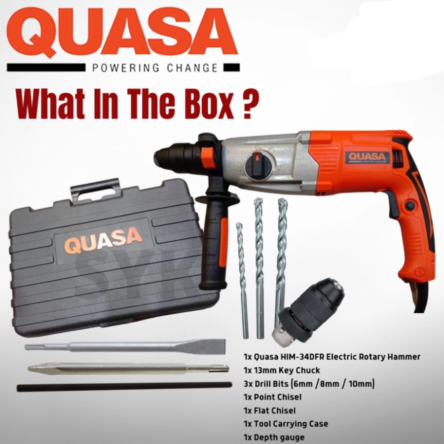 QUASA HIM-34DFR ROTARY HAMMER DRILL (3 Mode)