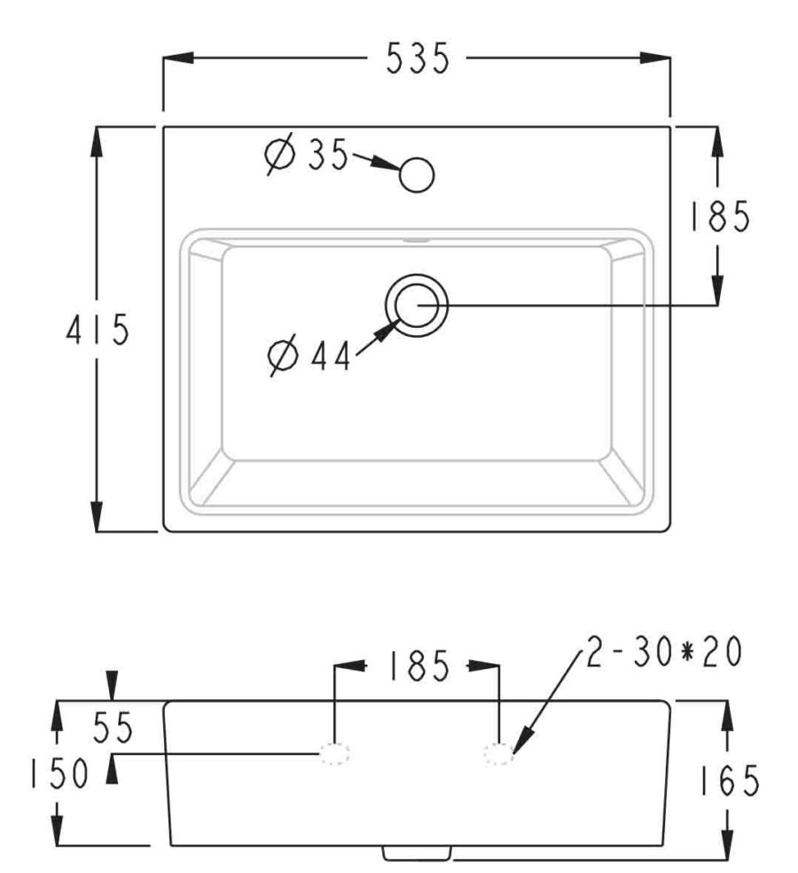 SERICITE SQUARE TABLE TOP BASIN