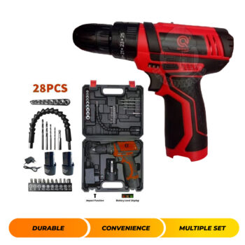 QUASA Q3P-TS12F 12V 2-SPEED CORDLESS IMPACT DRILL SET (FREE 28 PIECES ACCESSORIES)