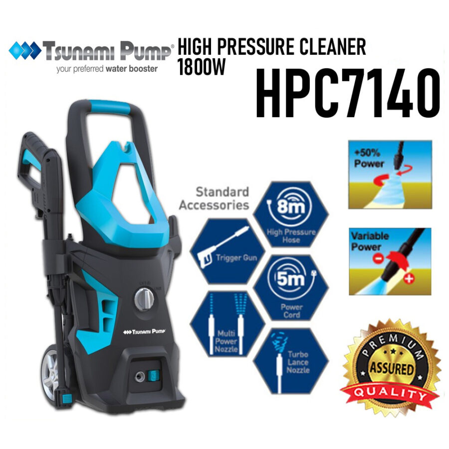 TSUNAMI HPC7140 HIGH PRESSURE CLEANER 140BAR 1800W