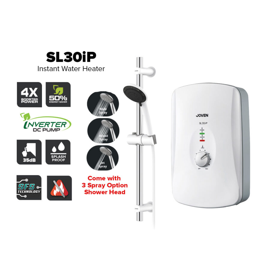 JOVEN INSTANT WATER HEATER WITH DC PUMP RAIN SHOWER