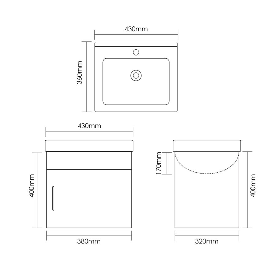 MOCHA 1.3FT WOOD PRINT CABINET MBF65083