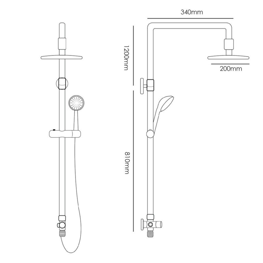 MOCHA 2 WAY BL&RS SHOWER SET MSS6907-BL