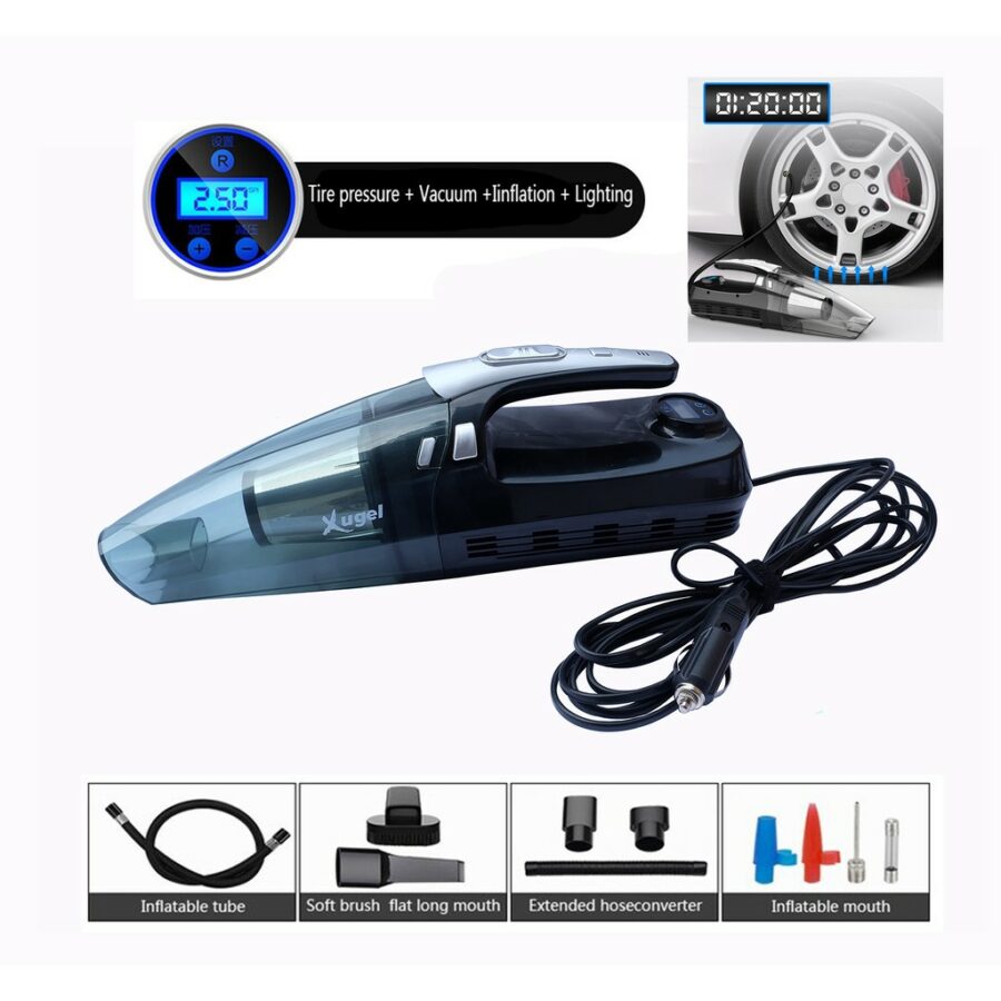 XUGEL 4 IN 1 CAR VEHICLE VACUUM CLEANER WITH COMPRESSOR TYRE INFLATOR