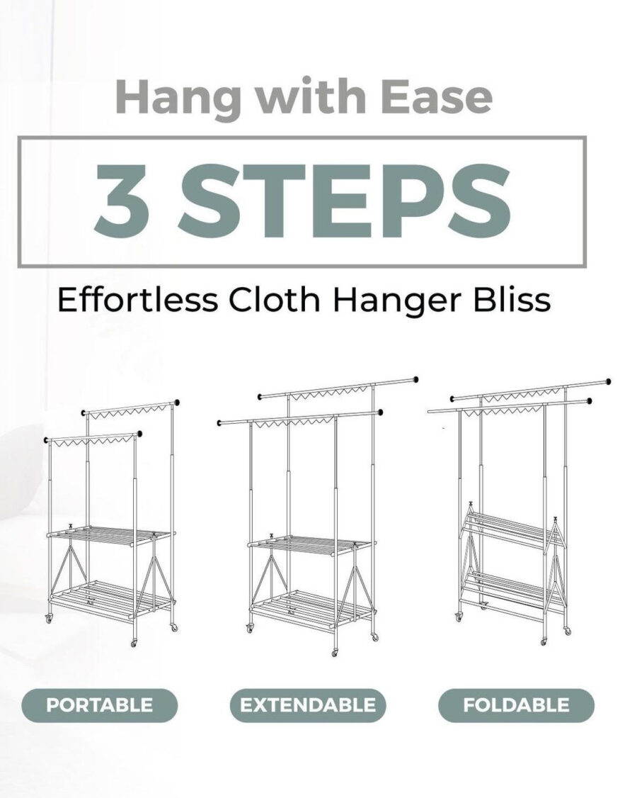 STAINLESS STEEL FREE STANDING CLOTH HANGER RCH402H